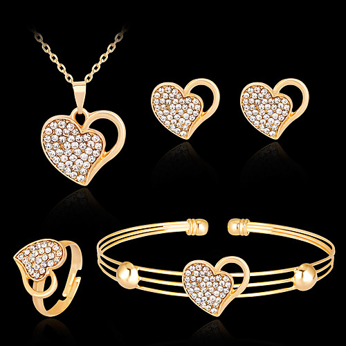 

Women's Jewelry Set Bridal Jewelry Sets Cut Out Heart Precious Fashion Gold Plated Earrings Jewelry 1# / 2# For Christmas Wedding Halloween Party Evening Gift 1 set