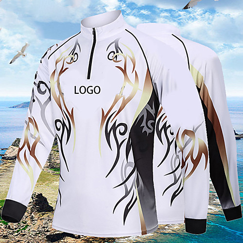 

Women's Men's Fishing Jacket Skin Coat Outdoor UPF50 Quick Dry Lightweight Breathable Jacket Spring Summer Fishing Camping & Hiking Cycling / Bike White Black / Long Sleeve / Stretchy