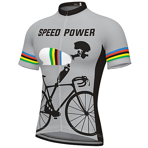 

21Grams Men's Short Sleeve Cycling Jersey Spandex Grey Bike Top Mountain Bike MTB Road Bike Cycling Breathable Quick Dry Sports Clothing Apparel / Athleisure