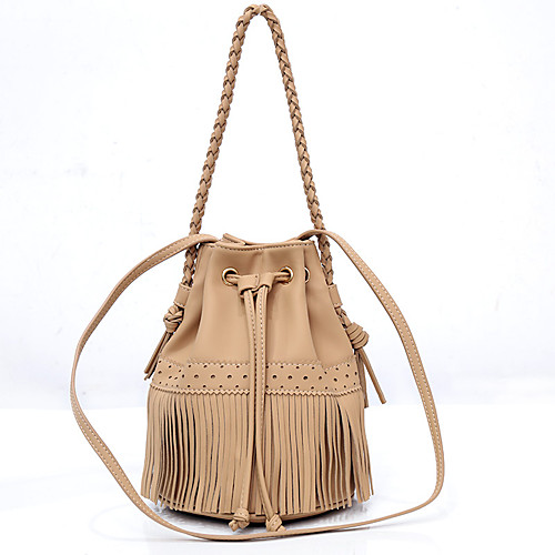 

Women's Bags PU Leather Crossbody Bag Tassel Plain Daily Going out 2021 Handbags MessengerBag Other colors can be customized Black khaki off-white