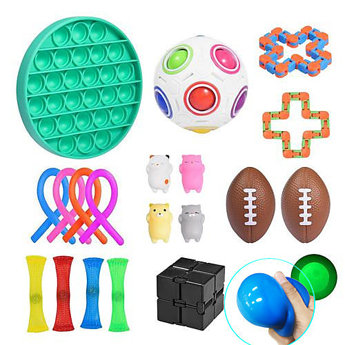 

Squishy Toy Throwing Toy Push Pop Bubble Sensory Fidget Toy Stress Reliever 21 pcs Mini Football Rugby Creative Transformable Cute Stress and Anxiety Relief Fun Strange Toys Decompression Toys Funny