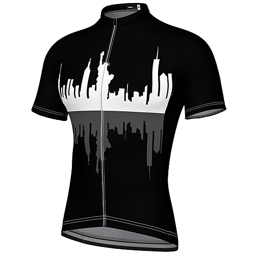 

21Grams Men's Short Sleeve Cycling Jersey Spandex Black Bike Top Mountain Bike MTB Road Bike Cycling Breathable Quick Dry Sports Clothing Apparel / Athleisure