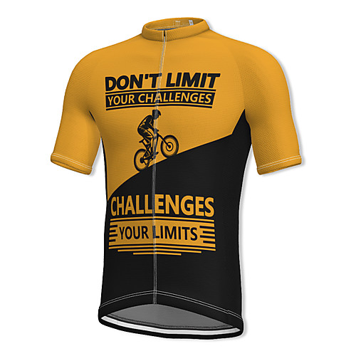 

21Grams Men's Short Sleeve Cycling Jersey Spandex Yellow Bike Top Mountain Bike MTB Road Bike Cycling Breathable Quick Dry Sports Clothing Apparel / Athleisure