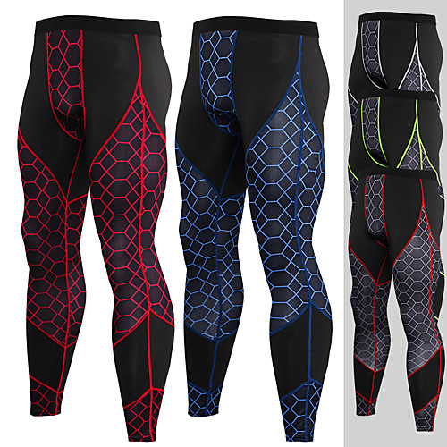 

Men's Running Tights Leggings Compression Pants Running Base Layer Athletic Leggings Patchwork Spandex Winter Fitness Gym Workout Running Training Exercise Breathable Quick Dry Moisture Wicking Sport