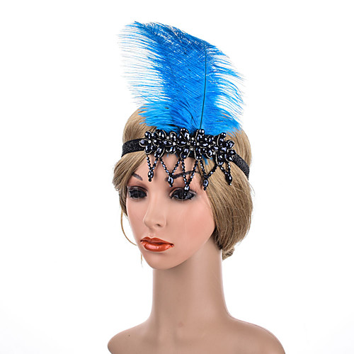 

1920s Elegant Rhinestone / Feather Fascinators with Feather / Crystals 1 Piece Special Occasion / Party / Evening Headpiece