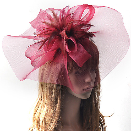 

1920s Retro Tulle Fascinators with Feather 1 Piece Special Occasion / Party / Evening Headpiece