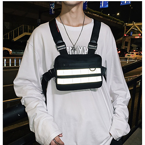 

Men's Bags Polyester Crossbody Bag Zipper Daily Outdoor 2021 Chain Bag Black reflective White Black Camouflage
