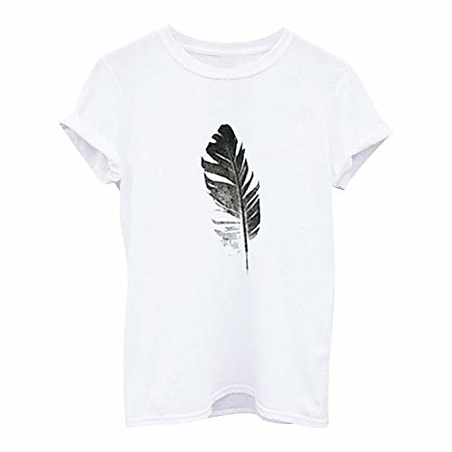 

women's cute juniors tops teen girl feather print tee shirts women t shirt funny tops blouse tunics pullover white