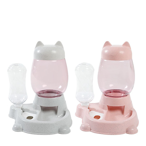 

Dog Cat Bowls & Water Bottles / Feeders / Automatic Drinking Bowl 2200 L Plastic & Metal Adjustable / Retractable Durable Splittable Cartoon Animal Pink Gray Bowls & Feeding