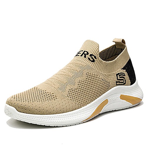 

Men's Trainers Athletic Shoes Sporty Casual Daily Outdoor Walking Shoes Leather Mesh Breathable Massage Non-slipping Black khaki Gray Fall Spring