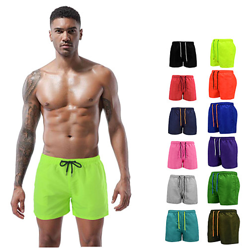 

Men's Running Shorts Athletic Bottoms Drawstring Pocket Fitness Gym Workout Running Training Exercise Breathable Quick Dry Moisture Wicking Normal Sport Solid Colored White Black Purple Red Yellow