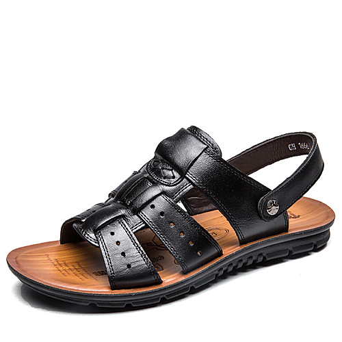 

Men's Comfy Sole Genuine Leather Two Way Wear Sandals outdoor Walking Shoes