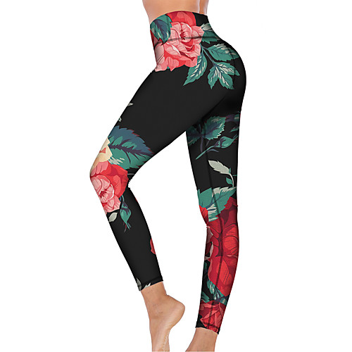 

21Grams Women's High Waist Yoga Pants Cropped Leggings Tummy Control Butt Lift Breathable Black Fitness Gym Workout Running Winter Sports Activewear High Elasticity