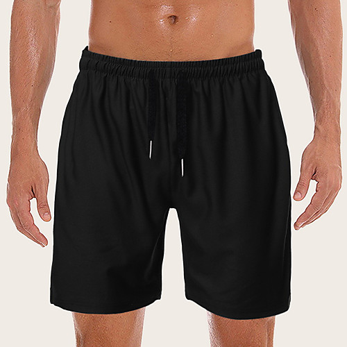 

Men's Sporty Casual / Sporty Daily Holiday Shorts Pants Solid Colored Short Drawstring Pocket Black