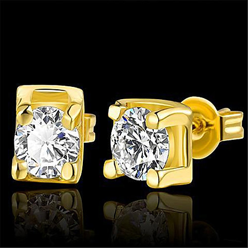 

Women's Cubic Zirconia Earrings Geometrical Fashion Stylish Gold Plated Earrings Jewelry Gold For Anniversary Date Birthday Festival 1 Pair