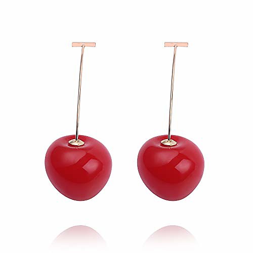 

jojos bizarre adventure cute cherry drop earrings anime dangle earrings for women jean pierre polnareff earring cosplay accessories