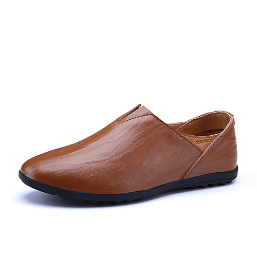 

Men's Loafers & Slip-Ons Business Casual Classic Athletic Outdoor Walking Shoes Nappa Leather Cowhide Breathable Handmade Non-slipping Booties / Ankle Boots Light Brown Dark Brown Black Spring Summer