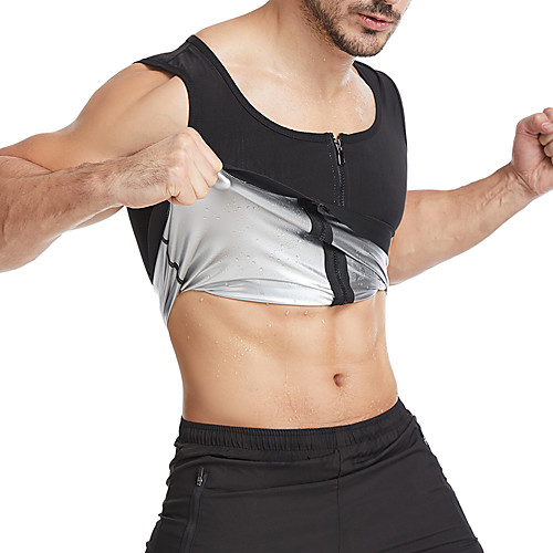 

Hot Sweat Workout Tank Top Slimming Vest Sauna Suit Sports Neoprene Yoga Fitness Gym Workout Stretchy Tummy Fat Burner Hot Sweat Calories Burned For Men