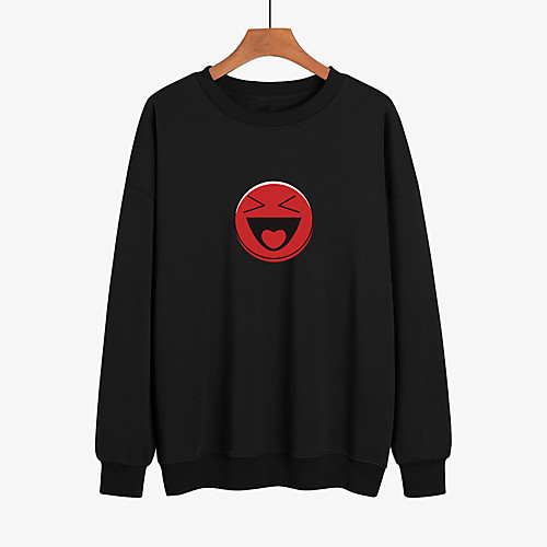 

Women's Pullover Sweatshirt Graphic Print Daily Casual Hoodies Sweatshirts White Black Red