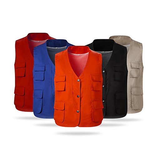 

Women's Men's Hunting Gilet Outdoor Breathable Ventilation Wearproof Fall Spring Summer Solid Colored Cotton Polyester Black Yellow Red