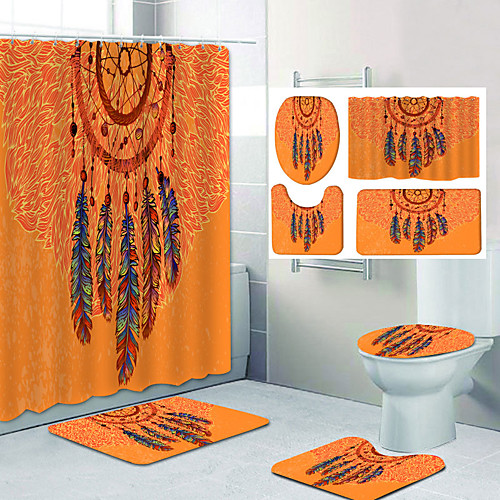 

Dream Catcher Pattern Printing Bathroom Shower Curtain Leisure Toilet Four-Piece Design