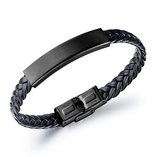 

Men's Bracelet Braided Totem Series Fashion Leather Bracelet Jewelry Black For Christmas Anniversary Birthday Festival / Titanium Steel
