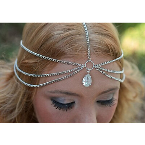 

drop-shaped gemstone multilayer chain headband hair accessories headband headdress european and american jewelry cf102
