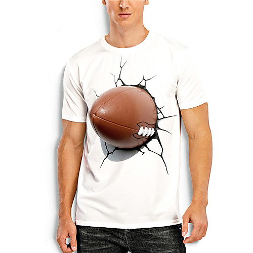 

Men's Tees T shirt 3D Print Graphic Graphic Prints Print Short Sleeve Daily Tops Casual Designer Big and Tall White Red Navy Blue