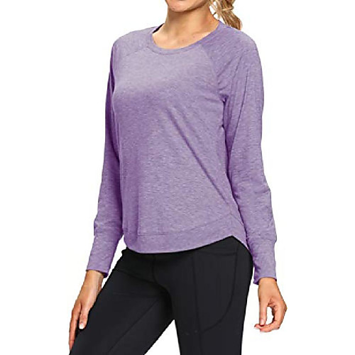 

Women's Long Sleeve Shirt,Workout Tops for Women Long Sleeve Yoga Running Hiking Daily Tops Loose Fit Lavender, S