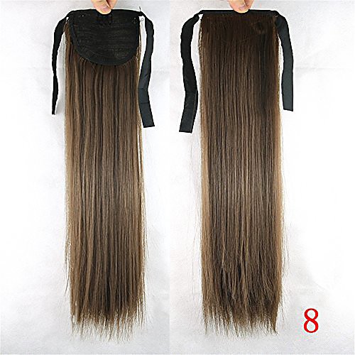 

jackcsale 22 long straight wrap around ponytail hair extension synthetic wig hair hairpiece 1b