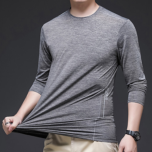 

Men's T shirt Hiking Tee shirt Long Sleeve Tee Tshirt Top Outdoor Lightweight Breathable Quick Dry Stretchy Autumn / Fall Spring Polyester Dark Grey Black Red Fishing Climbing Camping / Hiking