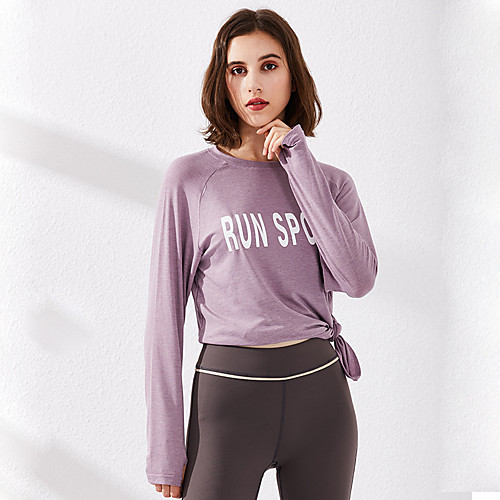 

Women's Long Sleeve Running Shirt Tee Tshirt Top Athletic Athleisure Summer Elastane Moisture Wicking Quick Dry Breathable Yoga Fitness Gym Workout Running Training Sportswear Normal Violet Pink Grey