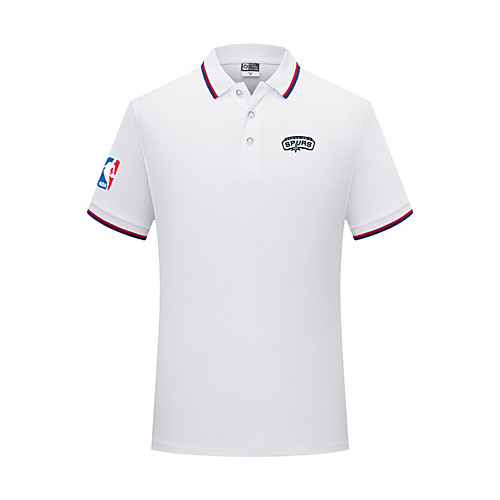 

Men's Polo Other Prints Letter Print Short Sleeve Daily Tops Cotton Simple Casual White Black Blue