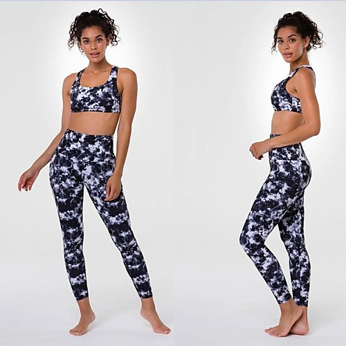 

Women's 2 Piece Activewear Set Workout Outfits Athletic Athleisure Sleeveless 2pcs High Waist Breathable Quick Dry Soft Fitness Gym Workout Running Jogging Exercise Sportswear Skinny Tie Dye Outfit