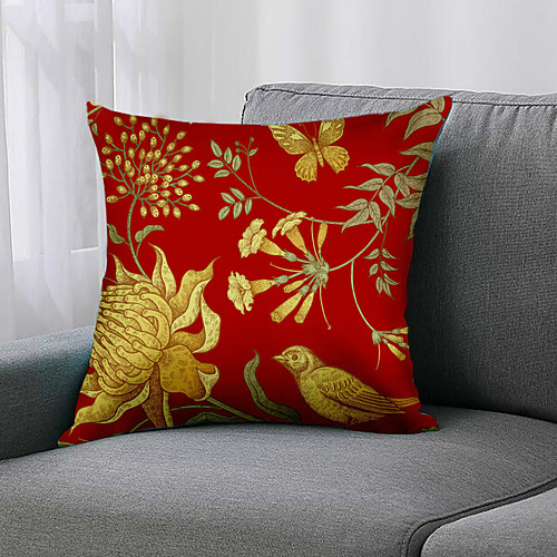 

Double Side 1 Pc Floral Cushion Cover Print 45x45cm Linen for Sofa Bedroom
