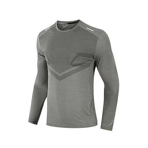 

Men's T shirt Hiking Tee shirt Long Sleeve Tee Tshirt Top Outdoor Lightweight Breathable Quick Dry Stretchy Autumn / Fall Spring Polyester Dark Grey Black Army Green Fishing Climbing Camping / Hiking