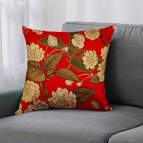 

Double Side 1 Pc Floral Cushion Cover Print 45x45cm Linen for Sofa Bedroom