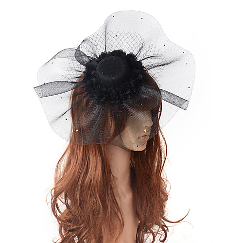 

Elegant & Luxurious Hyperbole Tulle Fascinators with Hollow-out / Polka Dot 1 Piece Special Occasion / Party / Evening Headpiece