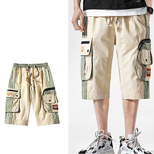 

Men's Hiking Shorts Solid Color Summer Outdoor Regular Fit Breathable Soft Comfortable Wear Resistance Cotton Shorts Black Army Green Khaki Hunting Fishing Climbing M L XL XXL XXXL