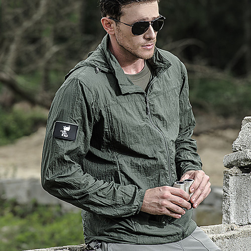 

Men's Hunting Jacket Outdoor Breathable Ventilation Fast Dry Front Zipper Fall Spring Summer Solid Colored Nylon Blue Grey Khaki