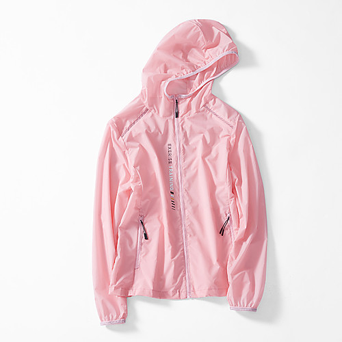 

Women's Waterproof Hiking Jacket Hiking Skin Jacket Hiking Windbreaker Outdoor Solid Color Waterproof Lightweight UV Sun Protection Windproof Jacket Hoodie Top Elastane Full Zip Hunting Fishing