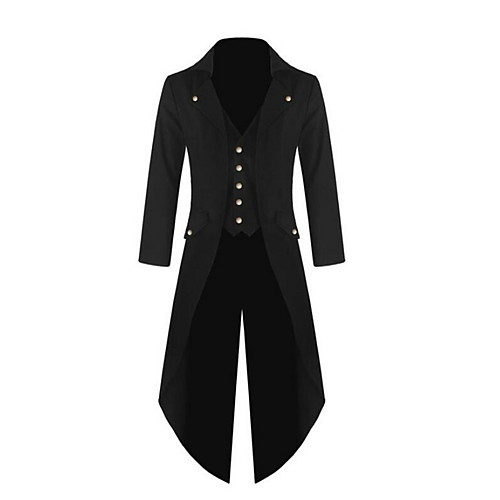 

Men's Solid Colored Fall Trench Coat Long Going out Long Sleeve Coat Tops Black