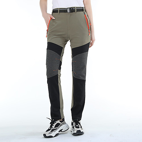 

Women's Hiking Pants Trousers Patchwork Outdoor Regular Fit Waterproof Breathable Quick Dry Wear Resistance Elastane Bottoms Black Army Green Khaki Hunting Fishing Climbing S M L XL XXL
