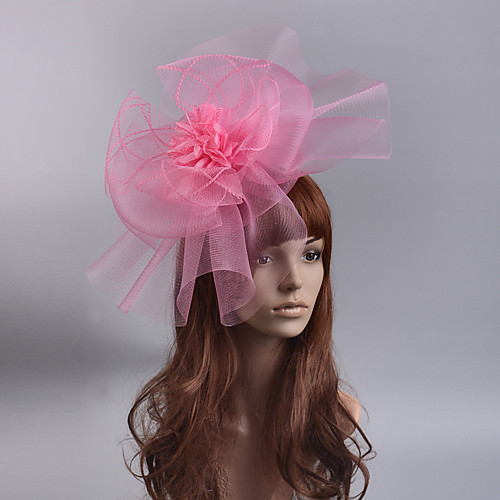 

Elegant & Luxurious Retro Tulle Fascinators with Floral / Tiered 1 Piece Special Occasion / Party / Evening Headpiece