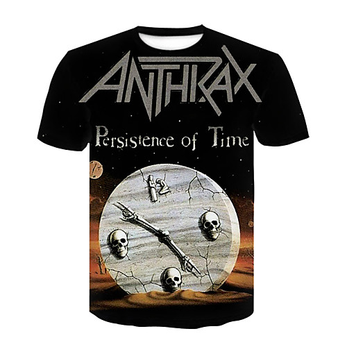 

Men's T shirt 3D Print 3D Short Sleeve Casual Tops Black