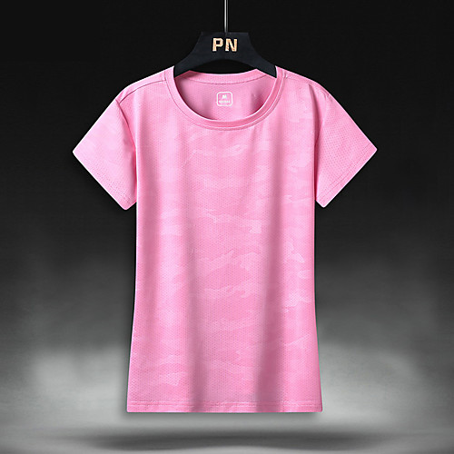 

Women's Short Sleeve Running T-Shirt Seamless Tee Tshirt Casual Athleisure Summer Spandex Quick Dry Breathable Sweat Out Yoga Fitness Running Sportswear Normal FluorescenceGreen Blue Blushing Pink