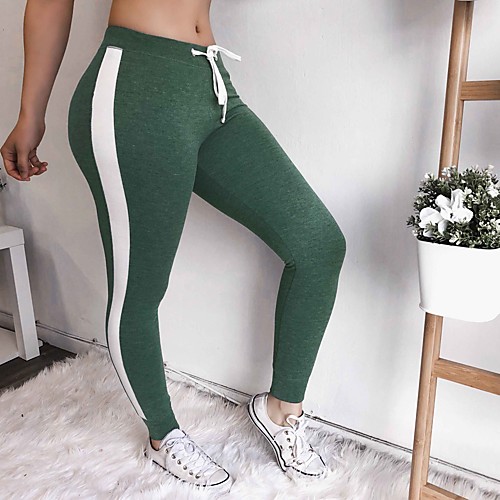 

Women's Streetwear Sweatpants Comfort Daily Home Sweatpants Pants Plain Ankle-Length Elastic Drawstring Design Black Army Green Grey