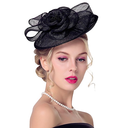 

Elegant Retro Flax Fascinators with Floral / Solid 1 Piece Special Occasion / Party / Evening Headpiece