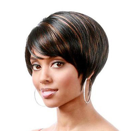 

Synthetic Wig Natural Straight Short Bob Wig Short Black / Brown Synthetic Hair Women's Party Fashion Comfy Black Brown