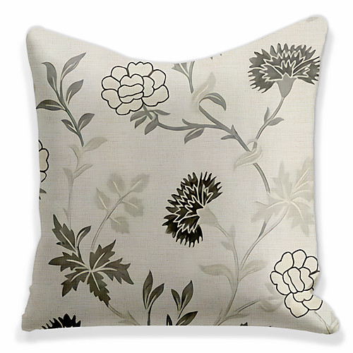 

Double Side 1 Pc Floral Cushion Cover Print 45x45cm Linen for Sofa Bedroom